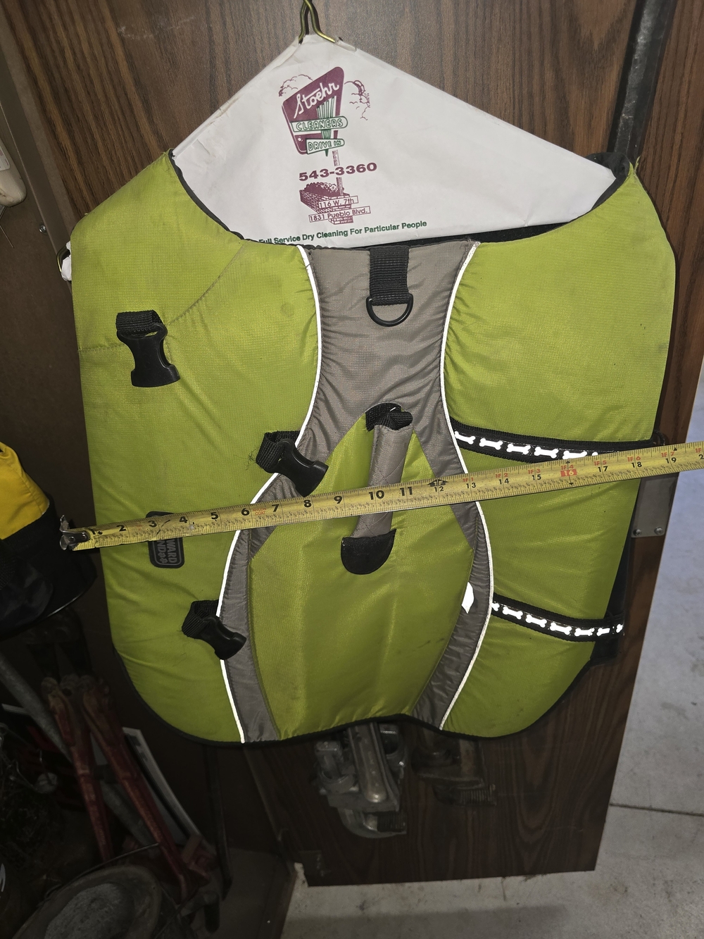 Outward Hound Lime Green and Gray Dog Life Jacket Vest